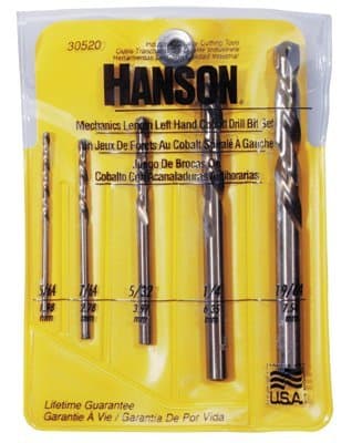 Irwin 5 Piece Left-Hand Mechanics Length Cobalt HSS Drill Bit Set