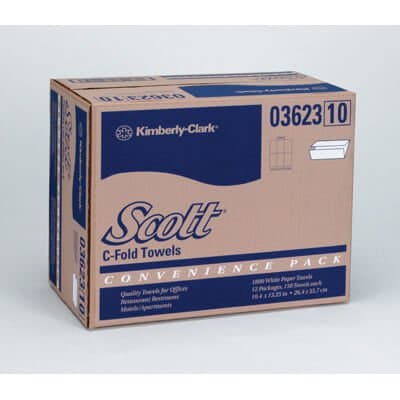 Kimberly-Clark White, 200 Count C-Fold SCOTT Paper Towels Convenience Pack-10.125 x 13.15