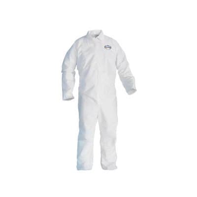 Kimberly-Clark A20 EBC Coveralls, Microforce SMS Fabric, White, XL