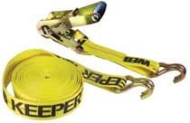 Keeper Ratchet Tie Down Straps 2X27-in With Double J Hook Ends