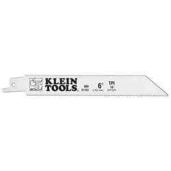 Klein Tools 6" Reciprocating Saw Blade, .035" Wide, 6 TPI, for Plaster, 5-pk