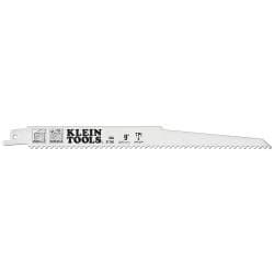 Klein Tools 8" Reciprocating Saw Blade, .035" Wide, 10/14 TPI, for Wood with Nails, 15-pk