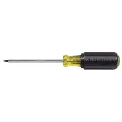 Klein Tools #0 Square-Recess Tip Screwdriver, 4'' Round Shank