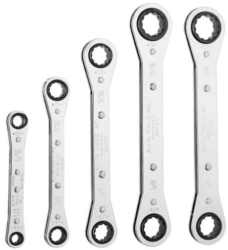 Klein Tools 5-Piece Ratcheting Box Wrench Set