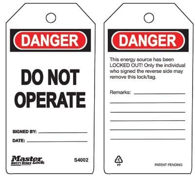 Master Lock Do Not Operate Guardian Extreme Safety Tags