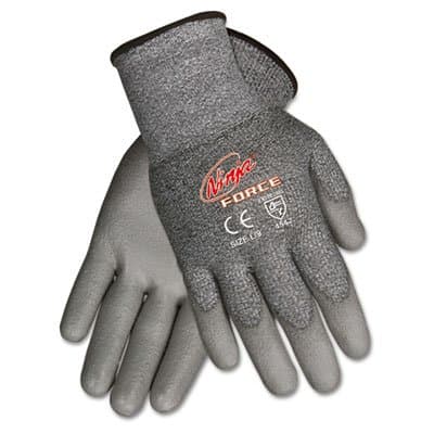 MCR Safety Ninja Force Polyurethane Coated Gloves, Medium, Gray