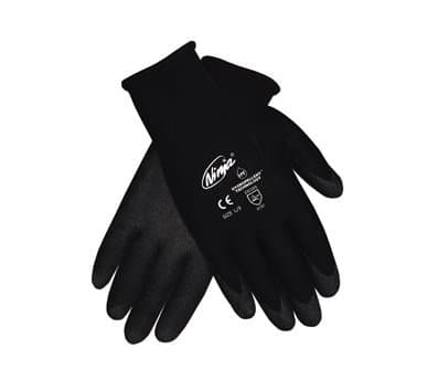 MCR Safety 15 Gauge Nylon Safety Gloves, Medium, Black