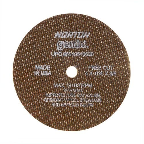 Norton 4" x .035" x 3/8" Type 01 Gemini Cut-Off Wheel