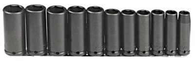 Proto 1/2" Drive 11 Piece Black Oxide Impact Socket Set