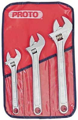 Proto Three Piece Forged Steel Adjustable Wrench Set