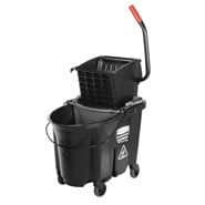 Rubbermaid WaveBrake Side Press Mop Bucket in Black