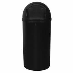 Rubbermaid Marshal Black Classic 15 Gal Container w/ Hinged Door