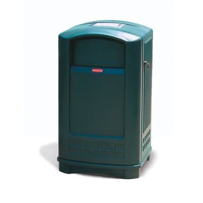 Rubbermaid Dark Green Plaza Container 50 Gallon w/ Ashtray