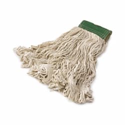 Rubbermaid White, 6 Count Medium Cotton Super Stitch Mop Heads-5-in Green Headband