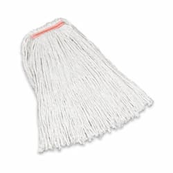 Rubbermaid White, 24-oz Premium Cut-End Cotton Mop- 1-in Orange Headband