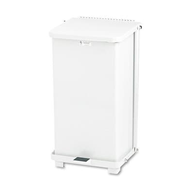 Rubbermaid Defender Biohazard Step Can, 12 Gallon, White