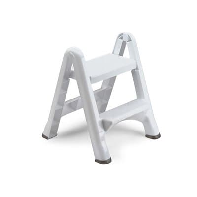 Rubbermaid White, EZ Step Two-Step Folding Stool- 19.5 x 20.6 x 22.7