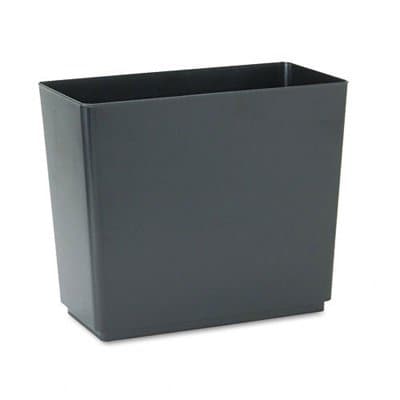 Rubbermaid Designer 2 Black Plastic Rectangular Wastebasket, 6.5 Gal