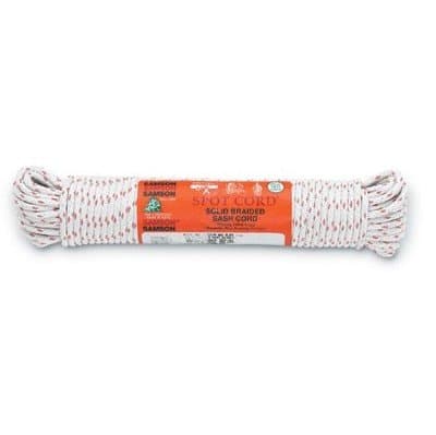 Samson Rope White Nylon Cotton Solid Braided Sash Cord