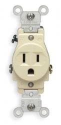 15 Amp Tamper Resistant (TR) Single Receptacle Outlet, Ivory