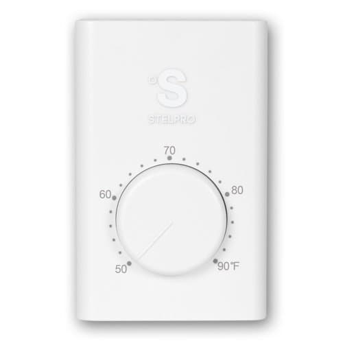 Stelpro Line Voltage Thermostat, Double-Pole, 22 Amp, 120V-277V, White