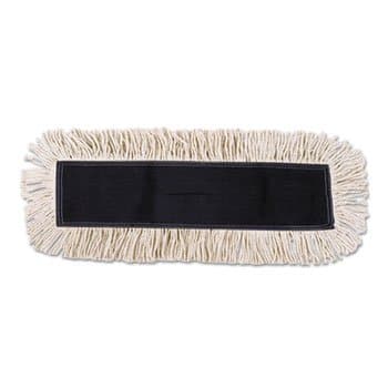 Boardwalk White Disposable Cotton Dust Mop Head w/ Sewn Center Fringe 48X5