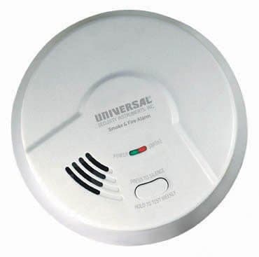 USI Ionization Smoke and Fire Alarm, 9V Battery Operated