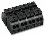 Wago 862-Series 4-Pole Chassis Mount Terminal Block, Black