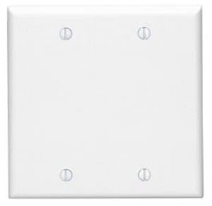 GP 2-Gang Blank Plastic Wall Plate, White