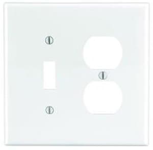 GP 2-Gang Receptacles & Toggle Switch Wall Plate Combo, White