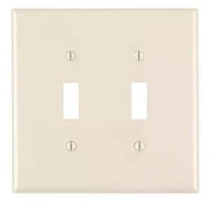 GP 2-Gang Plastic Toggle Switch Wall Plate, Almond