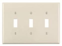 GP 3-Gang Plastic Toggle Switch Wall Plate, Almond