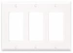 GP 3-Gang Plastic Rocker Switch Wall Plate, White