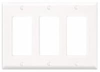 3-Gang Plastic Rocker Switch Wall Plate, White