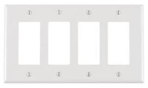 GP 4-Gang Plastic Rocker Switch Wall Plate, White