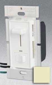 GP Single Pole 600W Slide Dimmer w/ LED & Rocker Switch, Ivory