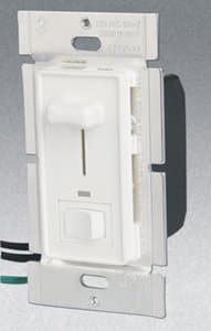 GP Single Pole 700W Slide Dimmer w/ LED & Rocker Switch, White