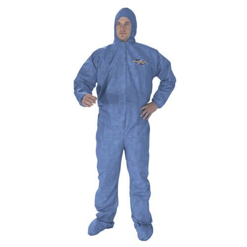 Kimberly-Clark A60 Blue Bloodborne Pathogen & Chem Protection Coverall w/ Hood, XL