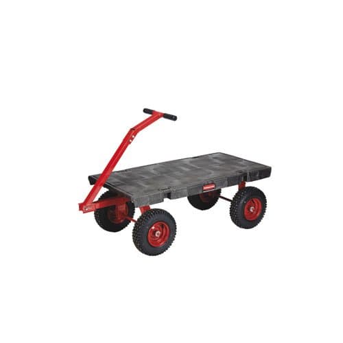 Rubbermaid Black 2000 lb Capacity Pneumatic 5th Wheel Wagon Truck 24X48