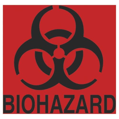 Rubbermaid FluoreRed Biohazard Decal 6X5-3/4