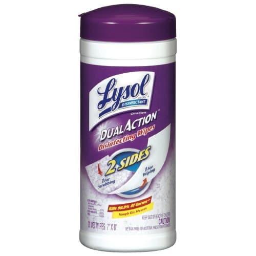 Reckitt Benckiser Lysol Dual Action Disinfecting Wipes