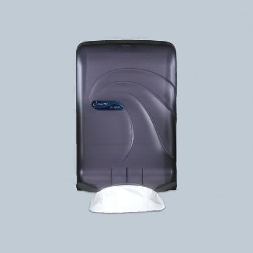 San Jamar Black Large-Capacity Oceans Towel Dispenser for C-Fold/Multifold