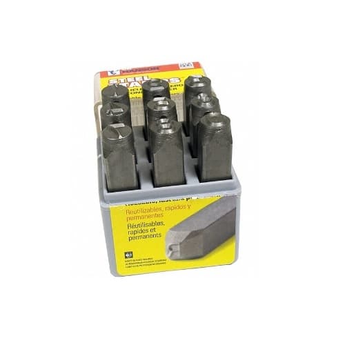 C.H. Hanson 1/4 Inch Heavy Duty Steel 0-8 Handheld Stamp, 9 Piece Set