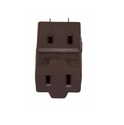 Eaton Wiring 15 Amp Cube Tap, NEMA 1-15R, Polarized, Brown