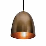 AFX 9-in 60W LED Brooklyn Pendant Light, 1-Light, E26, 120V, Antique Brass