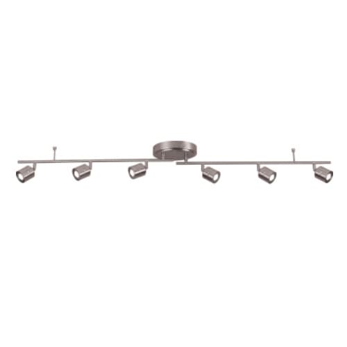 AFX 40W LED Core Fixed Rail Light, 6-Light, 120V, 3000K, Satin Nickel