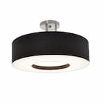 AFX 30W LED Montclair Semi Flush Mount, 120V-277V, Selectable CCT, Black