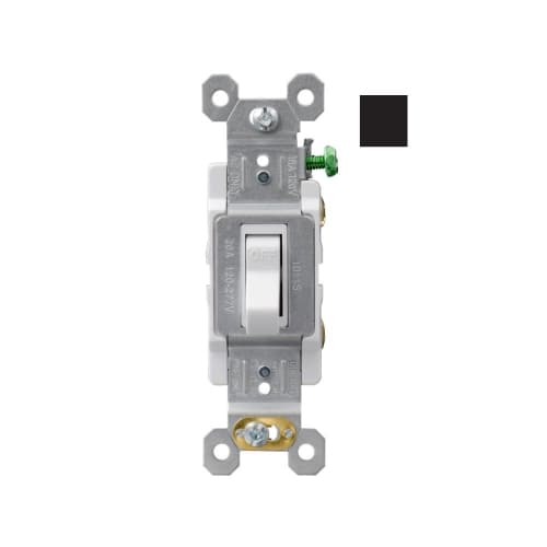 Aida 20A Commercial Grade Toggle Switch, 3-Way, 120V-277V, Black