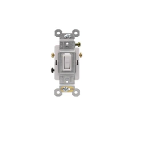 Aida 15A Toggle Switch, 3-Way, 120V, White