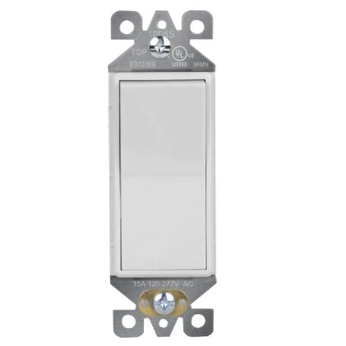 Aida 15A Decorator Switch, 3-Way, 120V-277V, White